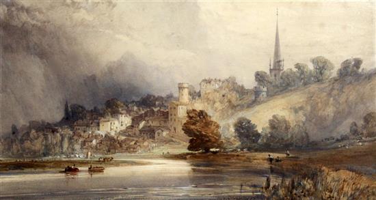 Sir William Callow RWS (1812-1908) Ross on Wye, Herefordshire 10.5 x 19.5in.